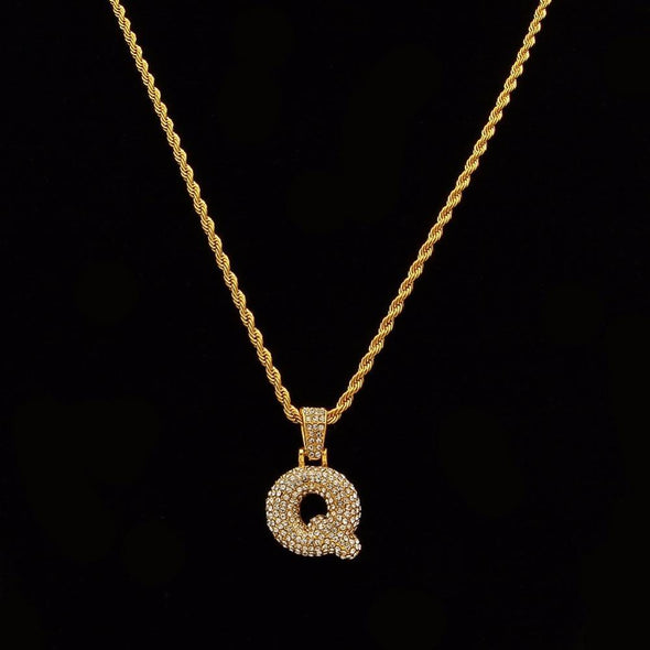 18K Gold Custom Bubble Letters Necklace