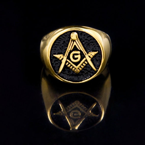 18K Gold Freemasonry Ring