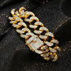 18K Gold 14MM Iced Cuban Bracelet