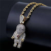 18K Gold Iced Astronaut Necklace