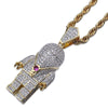 18K Gold Iced Astronaut Necklace