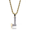 18K Gold Iced Axe Necklace