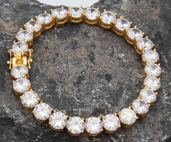 18K Gold 8MM Diamond Tennis Bracelet