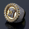 18K Gold Diamond Jesus Head Ring