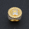 18K Gold Diamond Jesus Head Ring