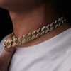 18K Gold 15MM Diamond Cuban Link Choker