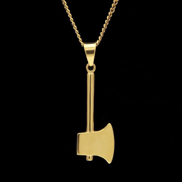 18K Gold Axe Necklace