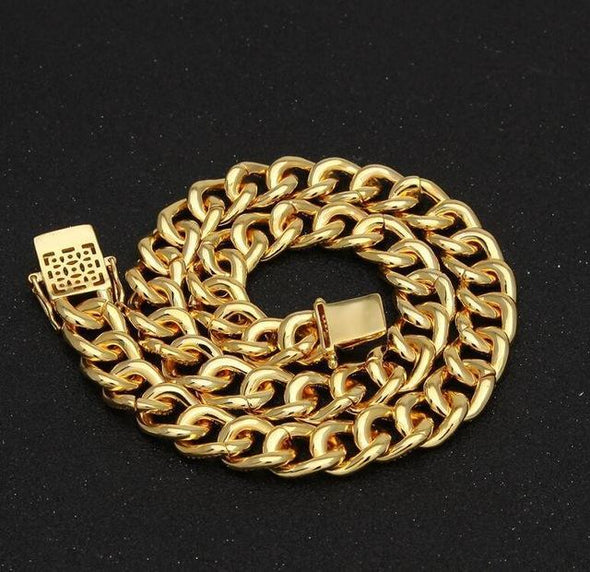 18K Gold 13MM Round Cuban Choker