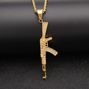 18K Gold Fallen' AK47 Necklace