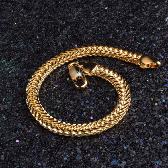 18K Gold 6MM Franco Bracelet