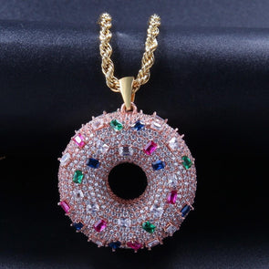 18K Gold Donut Necklace