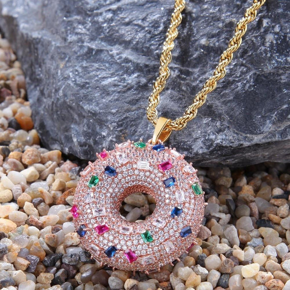 18K Gold Donut Necklace