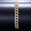 18K Gold 9MM Iced Cuban Bracelet